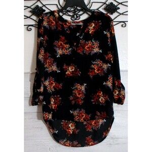 Daniel Rainn Women's Top Size M Long Sleeve Multicolored Floral V Neck